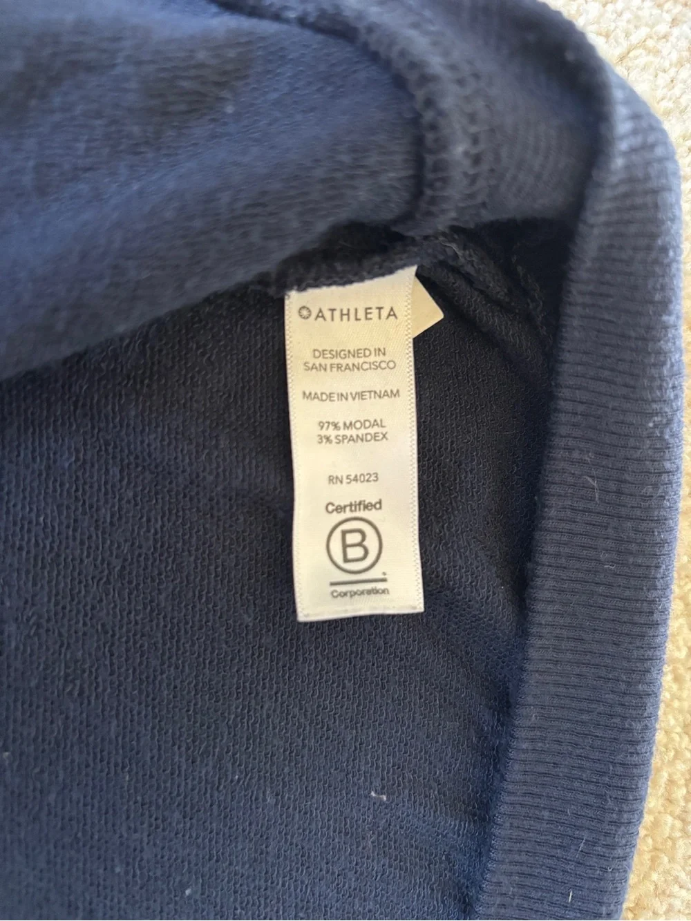 Athleta Mindset Sweatshirt Navy Crewneck